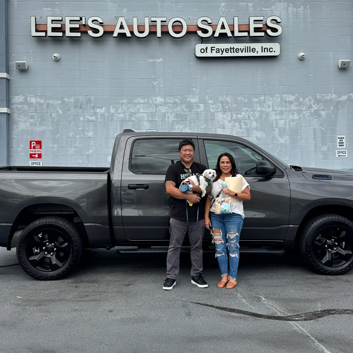 Lee's Auto Sales customer vehicle delivery